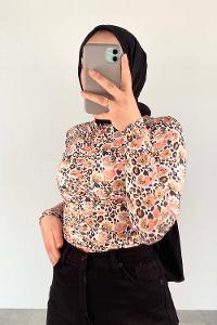 Mustard Transition Crew Neck Long Arm Without Accessories Cotton Fabric Printed Blouse