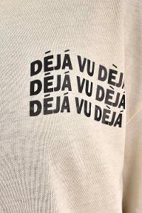 Cream Crew Neck Half Arm Arm Cotton Printed T-shirt