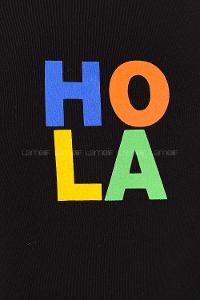 Black Crew Neck Half Arm Arm Cotton Printed T-shirt