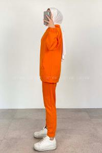 Orange Hood Neck Long Arm Without Accessories Cotton Elastic Trousers Comfortable Suit