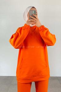 Orange Hood Neck Long Arm Without Accessories Cotton Elastic Trousers Comfortable Suit
