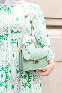 Plum Green Buckle Skin Hand Bag Bag