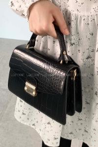 Black Buckle Skin Hand Bag Bag