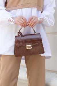 Tan Buckle Skin Hand Bag Bag