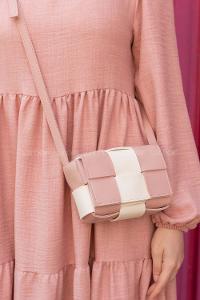Striped Pink With Suspenders Skin Hand Bag Bag