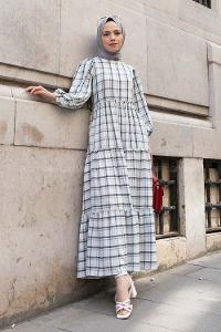 Black Crew Neck Ayrobin Printed Dresess