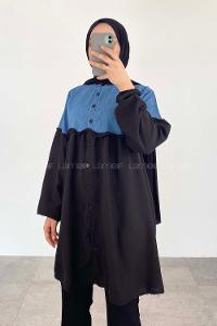Black Mandarin Collar Long Arm Ayrobin Unprinted Shirt