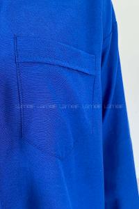 Indigo Shirt Collar Long Arm Cotton Fabric Unprinted Shirt