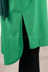 Green Shirt Collar Long Arm Cotton Fabric Unprinted Shirt