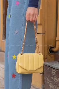 Yellow With Suspenders Skin Hand Bag Bag