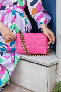 Pink Buckle Skin Hand Bag Bag