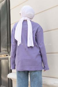 Lilac Crew Neck Long Arm Unprinted Sweatshirt