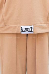 Brown With Milk Medium Crew Neck Long Arm Without Accessories Cotton Flared Trousers Comfortable Suit