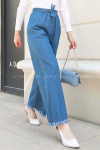 Modalamelif Paça Püsküllü Pantolon Açık Mavi