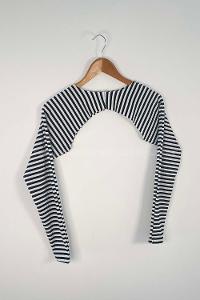 Lamelif Kalın Çizgili Uzun Kol İçlik Siyah-Beyaz