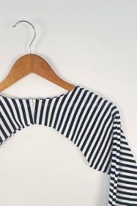 Lamelif Kalın Çizgili Uzun Kol İçlik Siyah-Beyaz