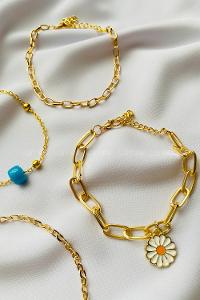 Gold-1 Belted Gold Straight Wristband