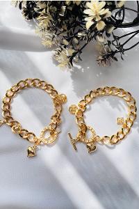 Gold Belted Gold Straight Wristband