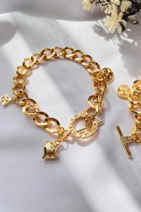 Gold Belted Gold Straight Wristband