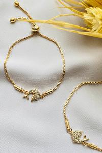 Gold-2 Belted Gold Straight Wristband