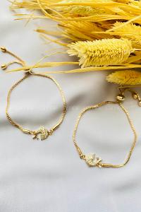 Gold-2 Belted Gold Straight Wristband