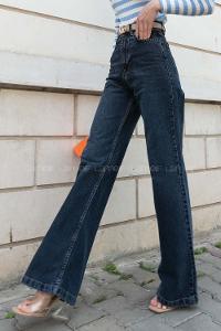 Dark Blue Denim High Waist Denim Pants