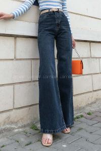 Dark Blue Denim High Waist Denim Pants