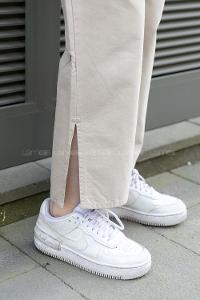 Beige Denim High Waist Denim Comfortable Pants