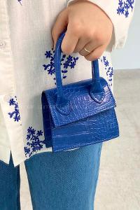 Lamelif Kapak Kilitli  Desen Çanta Mavi
