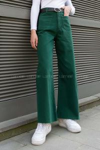 Emerald Green Denim High Waist Denim Pants