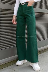 Emerald Green Denim High Waist Denim Pants