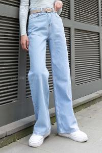 Light Blue Denim High Waist Denim Pants