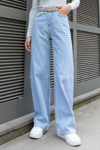Light Blue Denim High Waist Denim Pants