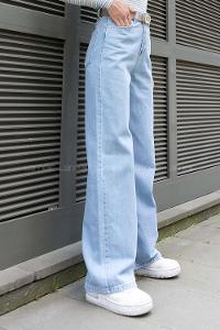 Light Blue Denim High Waist Denim Pants