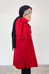 Claret Red Shirt Collar Long Arm Cotton Unprinted Shirt