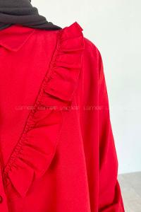 Claret Red Shirt Collar Long Arm Cotton Unprinted Shirt