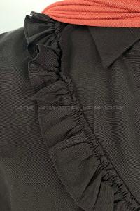 Black Shirt Collar Long Arm Cotton Unprinted Shirt