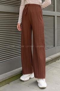 Brown Viscose Fabric High Waist Comfortable Pants