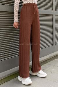 Brown Viscose Fabric High Waist Comfortable Pants