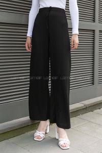 Black Viscose Fabric High Waist Comfortable Pants