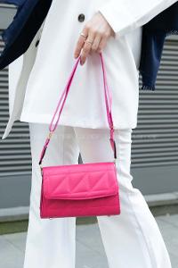 Pink Buckle Skin Hand Bag Bag