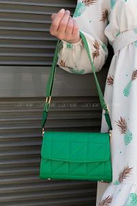 Green Buckle Skin Hand Bag Bag