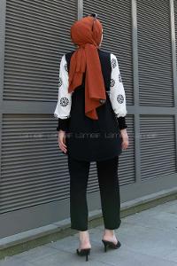 Black Crew Neck Long Arm Without Accessories Ayrobin Regular Trousers Comfortable Suit