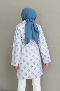 Saxe Long Arm Without Accessories Linen Printed Kimono