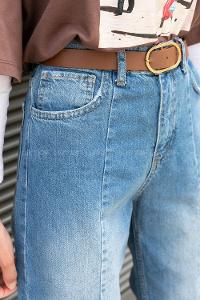 Denim Blue Denim High Waist Denim Pants