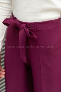Eggplant Purple Crepe Fabric High Waist Material Pants