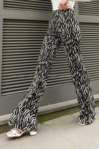 Black Viscose Fabric High Waist Comfortable Pants