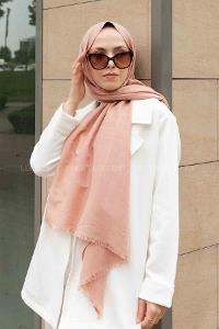 Beige Cotton Fabric Viscose Fabric Straight Shawl