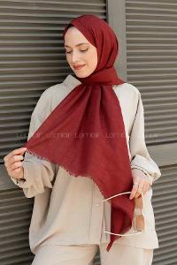 Claret Red Cotton Fabric Viscose Fabric Straight Shawl