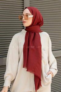 Claret Red Cotton Fabric Viscose Fabric Straight Shawl